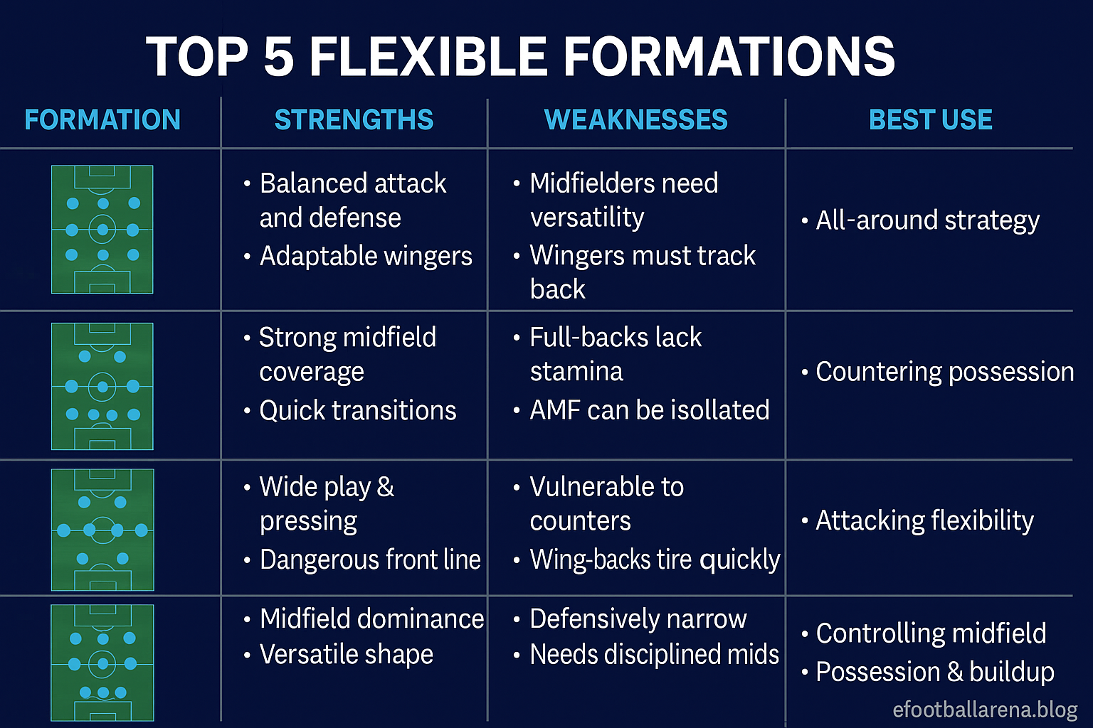 Read more about the article The Most Flexible Formations in eFootball 2026