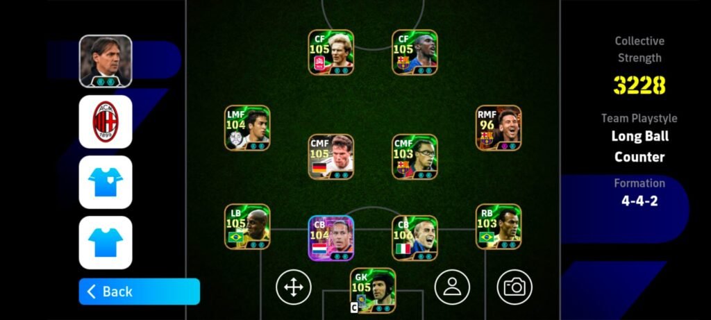 4-4-2 (Classic Long Ball Counter) efootball formation