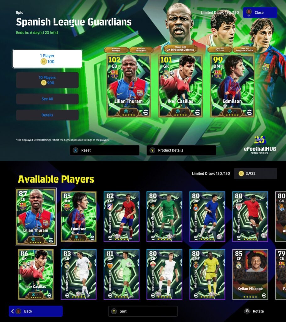  Spanish League Guardians in eFootball – Thuram, Casillas, Edmílson