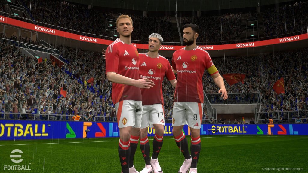 Three players in Manchester United jerseys.